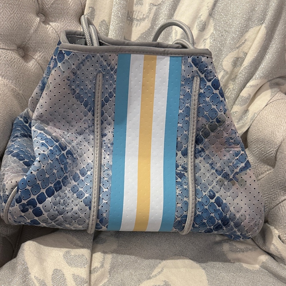 Stylish Blue and Yellow Women's Bag